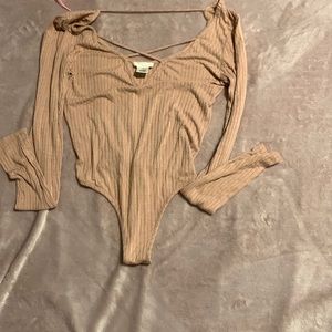 Cream brown body suit